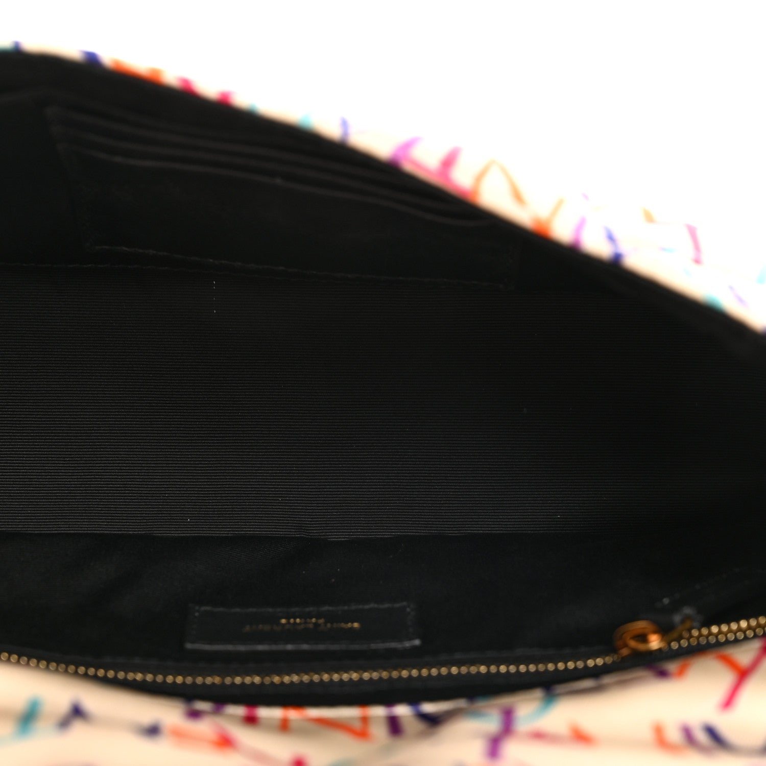 Saint Laurent Silk Carre Rive Gauche Print Patchwork Monogram Medium Jamie Multicolor White 5 of 11
