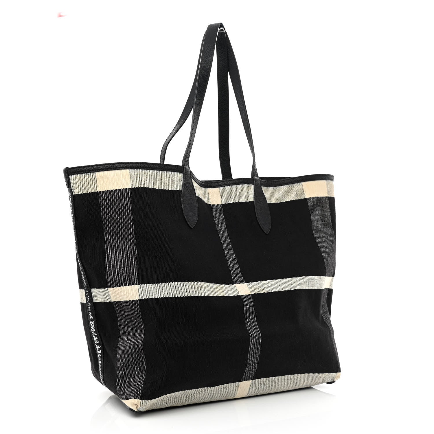 Burberry Coated Canvas Mega Check Sketchbook Medium Reversible Doodle Tote Black 16 of 27