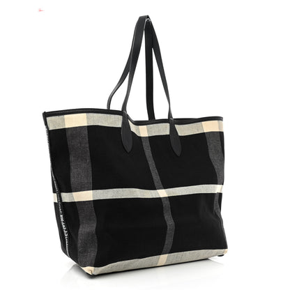 Burberry Coated Canvas Mega Check Sketchbook Medium Reversible Doodle Tote Black 16 of 27