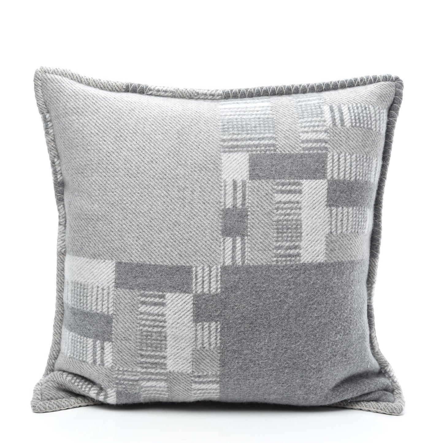 Wool Cashmere Avalon Paper Block Pillow Gris Acier