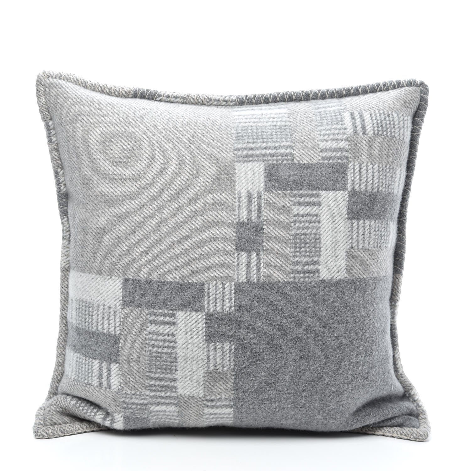 Hermes Wool Cashmere Avalon Paper Block Pillow Gris Acier 2 of 3