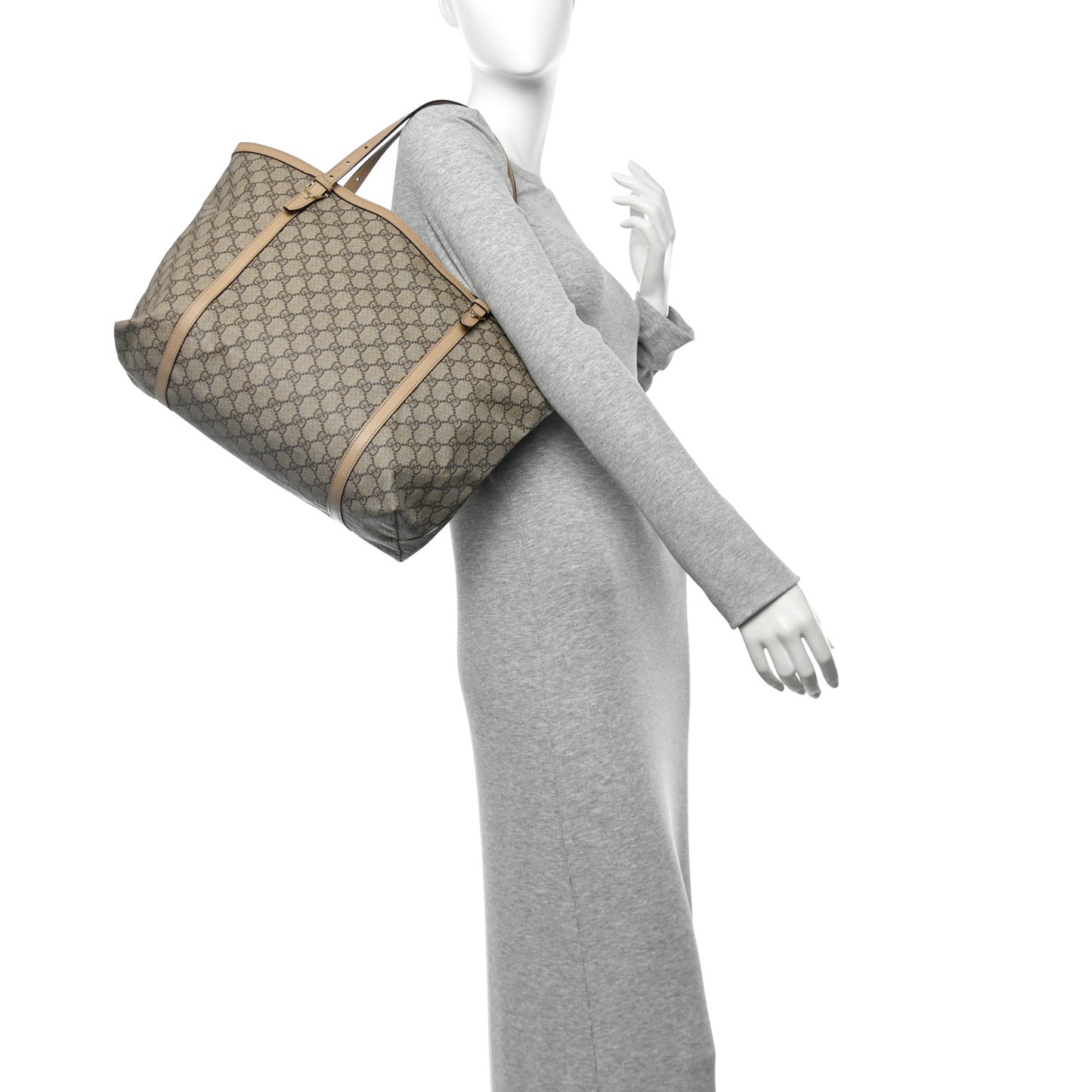 GG Supreme Monogram Medium Nice Tote Beige