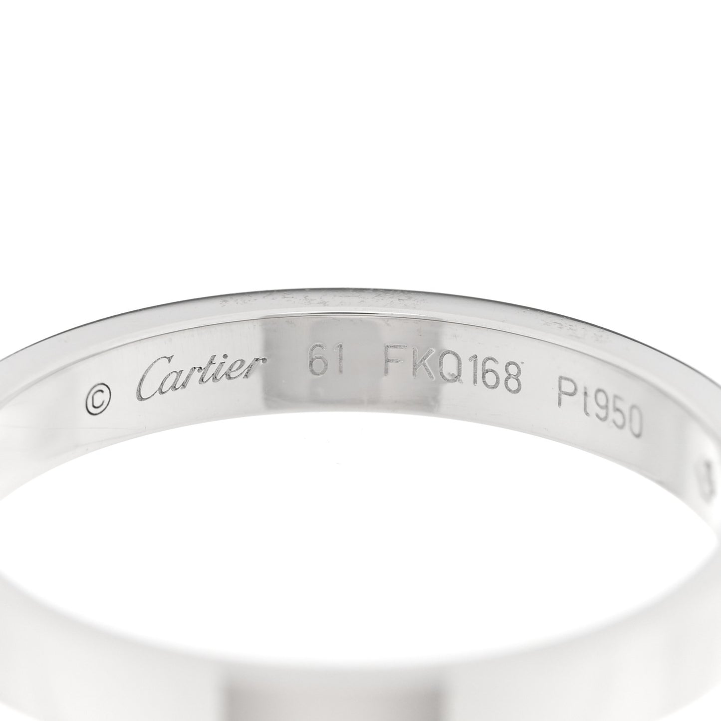 Platinum Diamond 3mm C De Cartier Wedding Band Ring 61 9.5