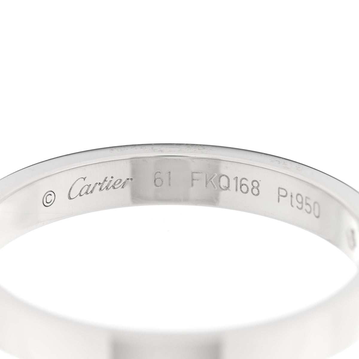 Cartier Platinum Diamond 3mm C De Cartier Wedding Band Ring 61 9.5 4 of 5