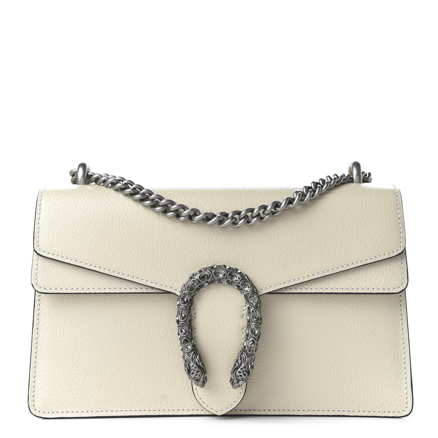Gucci Textured Calfskin Crystal Small Dionysus Shoulder Bag Mystic White 1 of 10