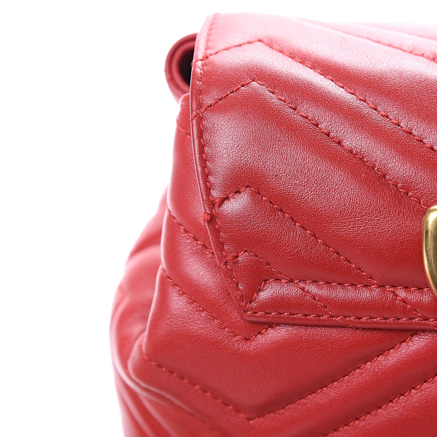Gucci Calfskin Matelasse GG Marmont Flap Backpack Hibiscus Red 11 of 12