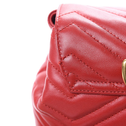 Gucci Calfskin Matelasse GG Marmont Flap Backpack Hibiscus Red 11 of 12