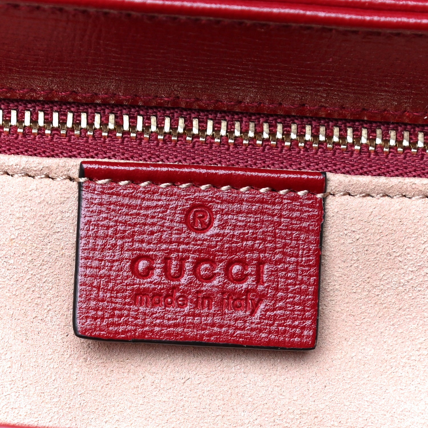 Gucci GG Supreme Monogram Azalea Calfskin Horsebit 1955 Shoulder Bag Beige Ebony New Cherry Red 6 of 8