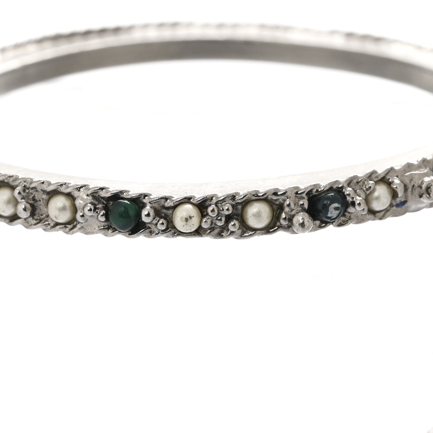 Ruthenium Pearl Bead Bangle
