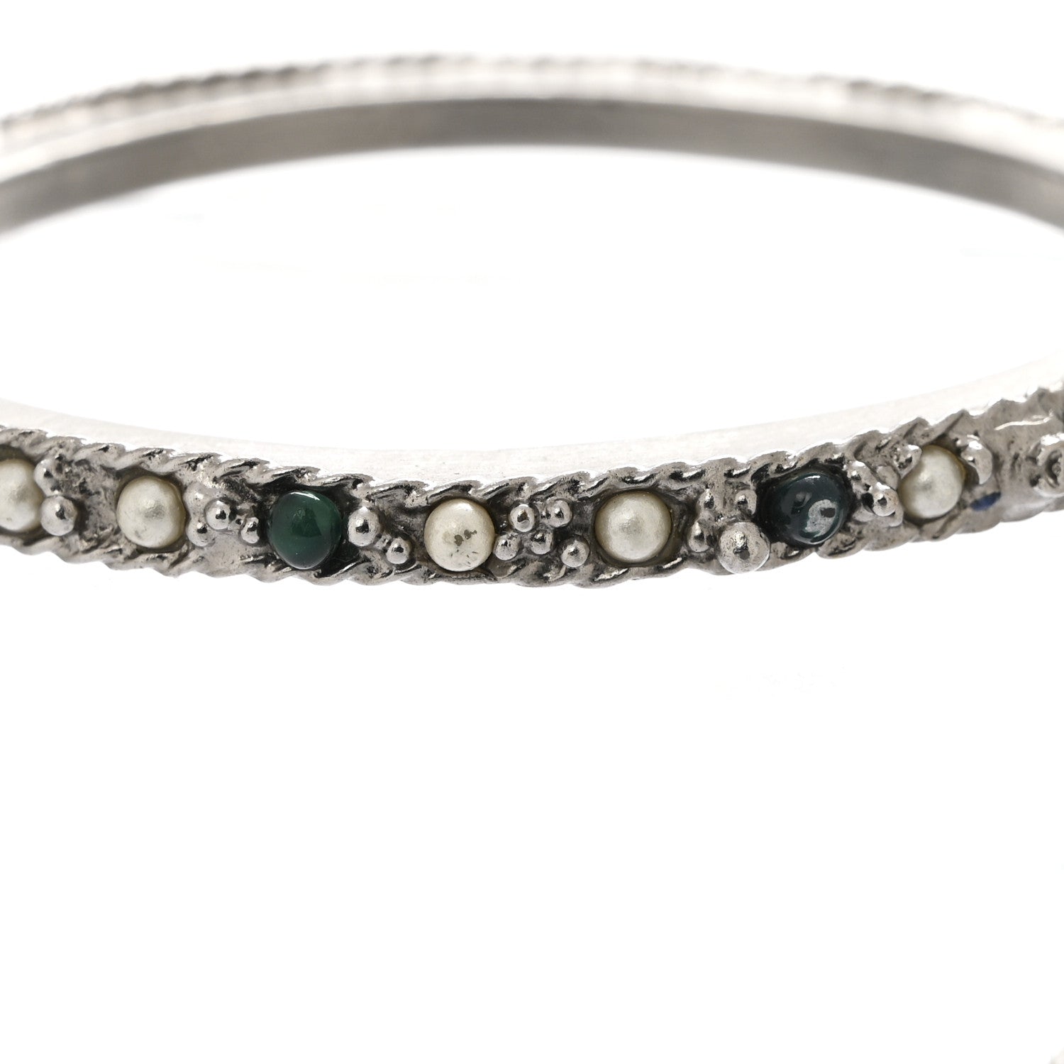 Chanel Ruthenium Pearl Bead Bangle 5 of 5