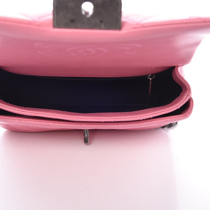 Chanel Shiny Goatskin Quilted Small Double Carry Waist Chain Flap Pink 6 of 9