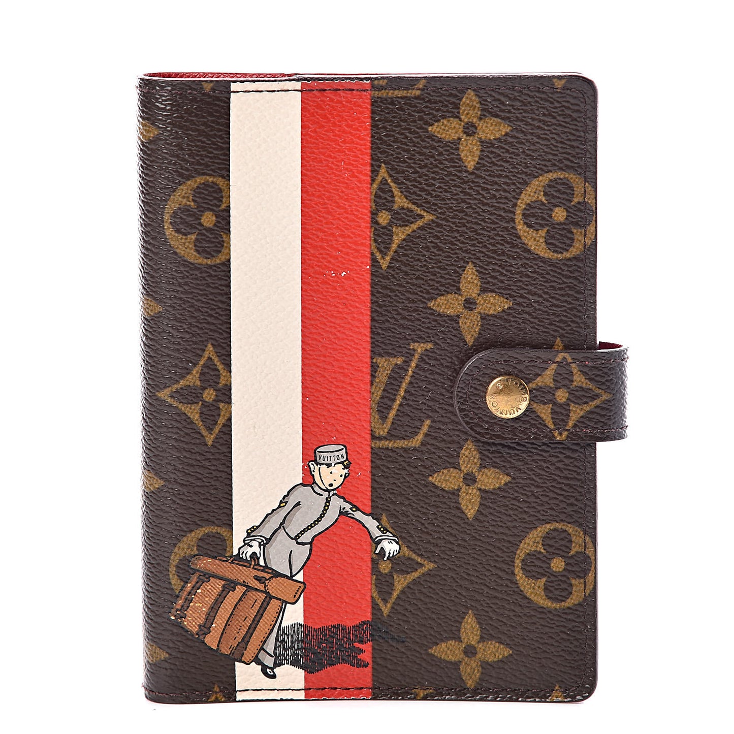 Monogram Groom Small Ring Agenda Cover Red