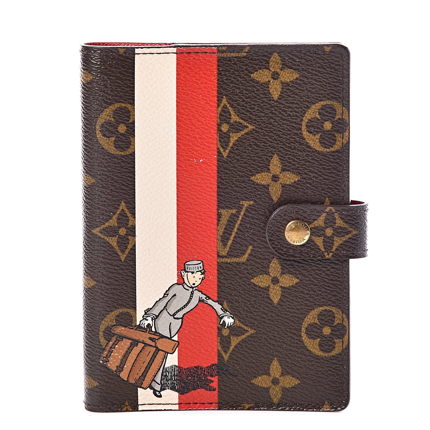 Louis Vuitton Monogram Groom Small Ring Agenda Cover Red 1 of 6