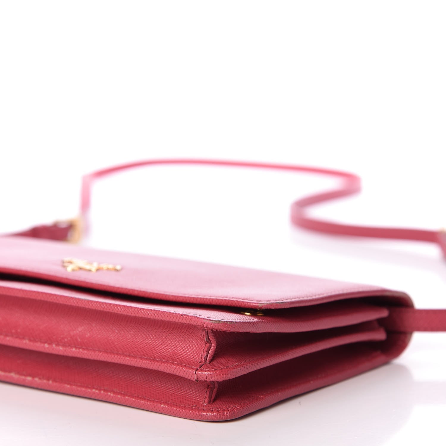 Prada Saffiano Metal Flap Wallet with Strap Peonia 7 of 8