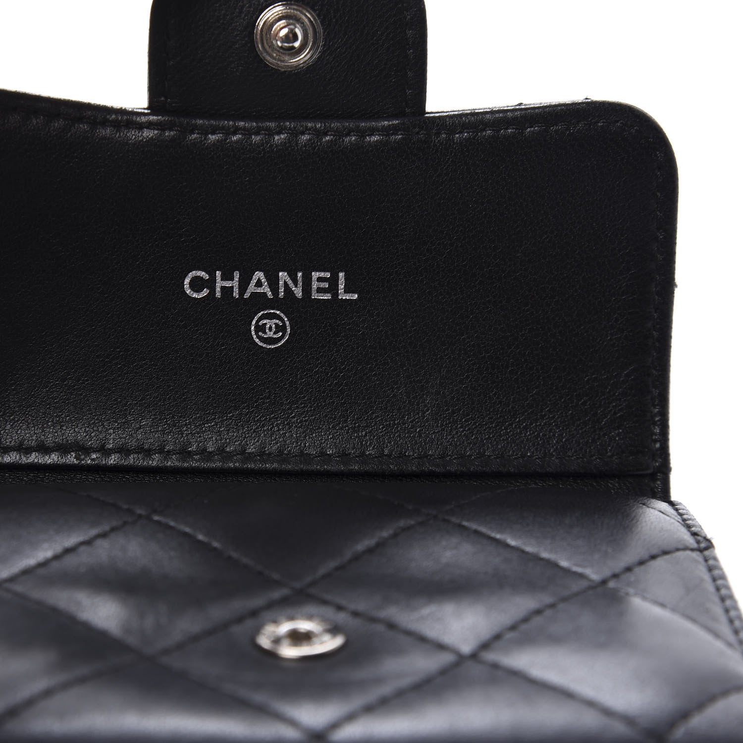 Chanel Lambskin Quilted Double Sided Wallet Black 9 of 12
