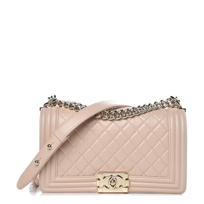 Chanel Lambskin Quilted Medium Boy Flap Beige 1 of 8