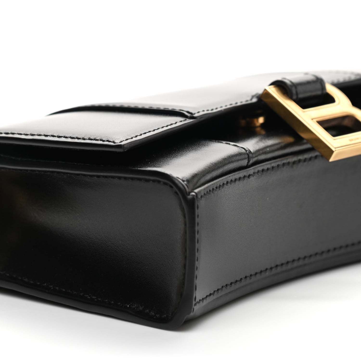 Balenciaga Shiny Box Calfskin Hourglass Chain Bag Black 7 of 8
