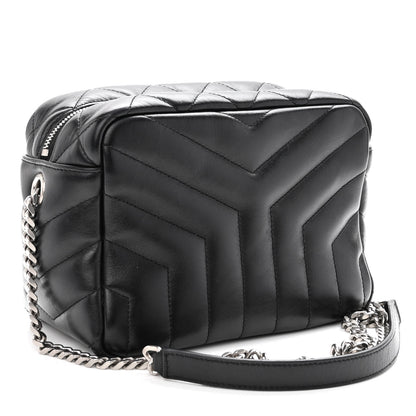 Saint Laurent Calfskin Y Quilted Monogram Small Loulou Bowling Bag Black 3 of 9