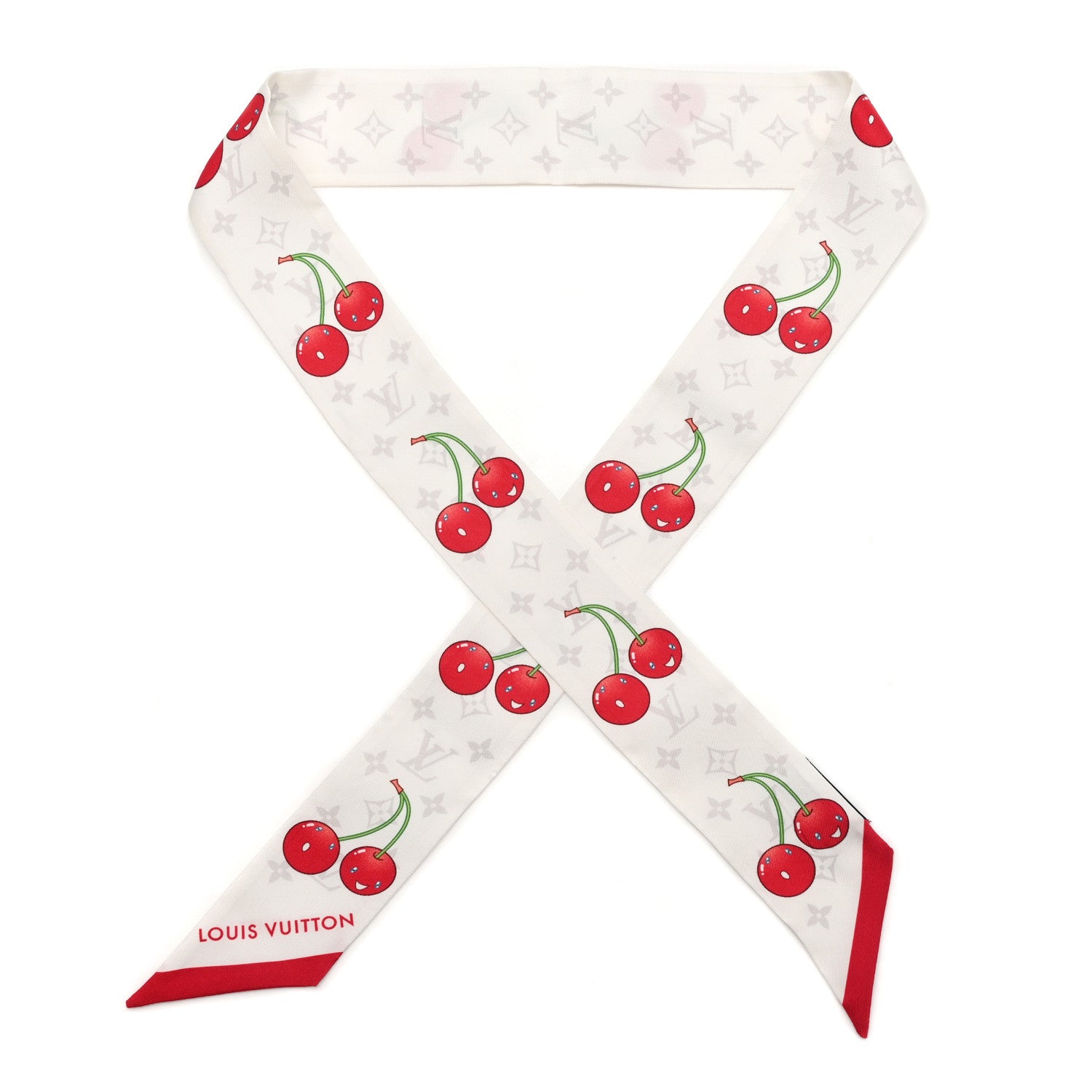 Louis Vuitton LV X TM Silk Monogram Cerises Bandeau White 1 of 3
