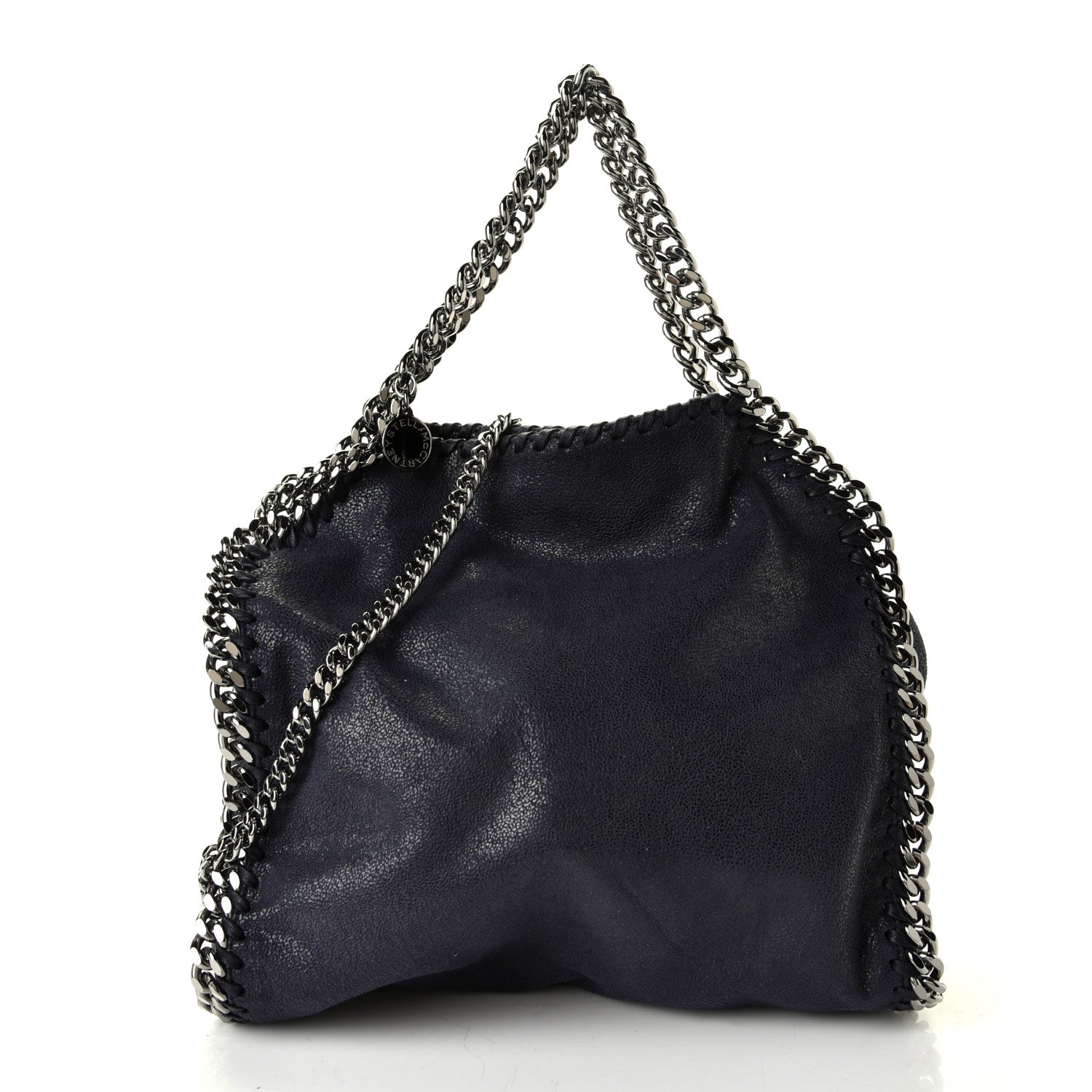 Stella McCartney Shaggy Deer Mini Falabella Fold Over Tote Navy 1 of 4