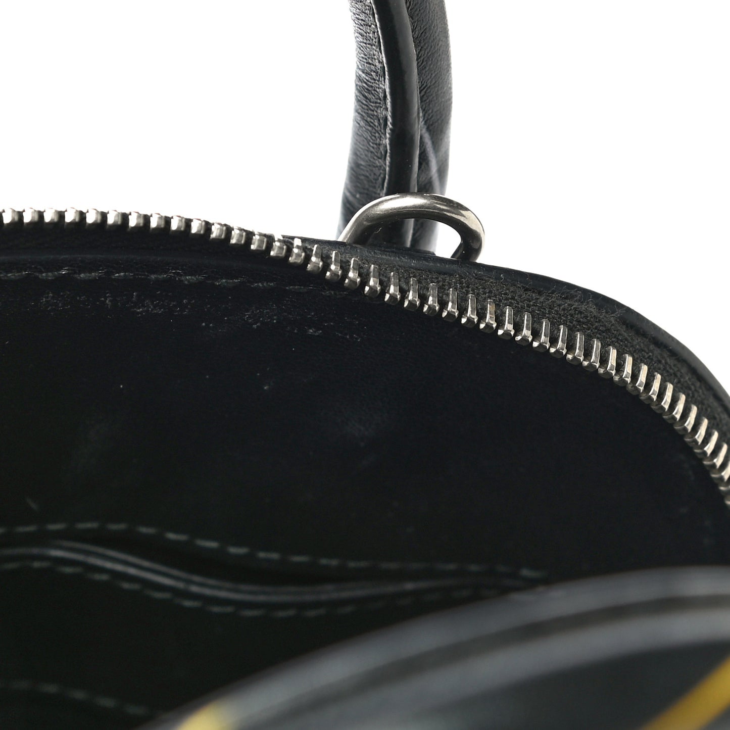 Calfskin Logo Print XXS Ville Top Handle Bag Black Multicolor