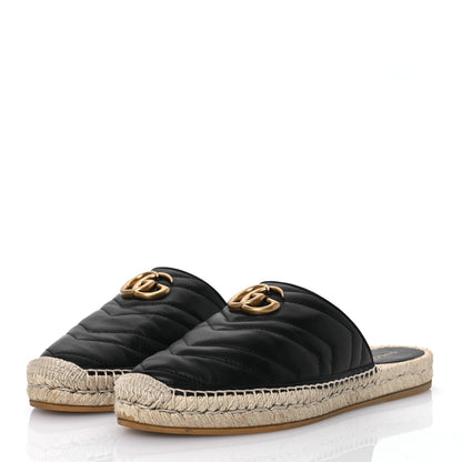 Gucci Nappa Matelasse GG Marmont Espadrille Slippers 39 Black 4 of 14