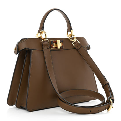 Fendi Vitello Seta Shiny Nappa Plexiglass Small Peekaboo I SEE U Satchel Foresta Sasso 3 of 9