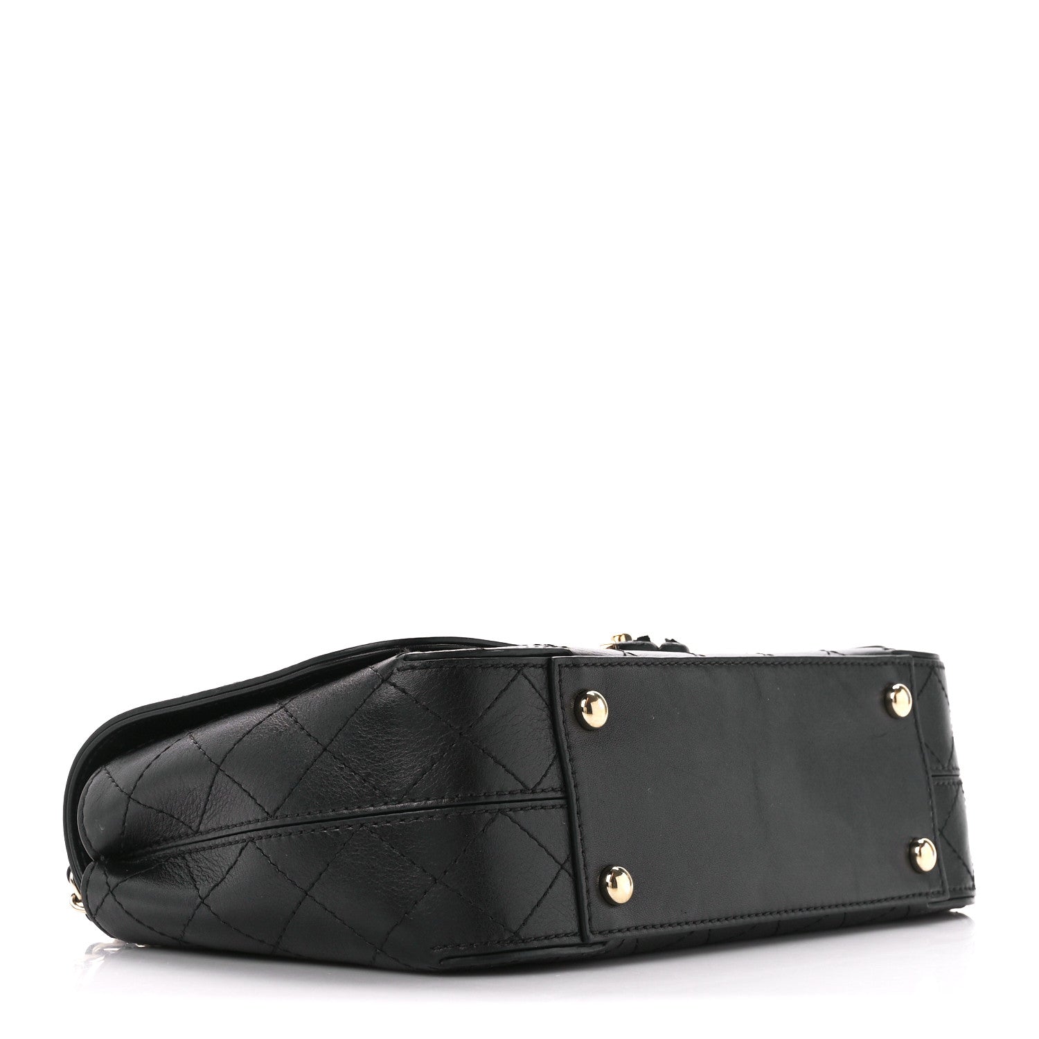 Chanel Calfskin Stitched Medium Covered CC Flap Bag Black 4 of 15
