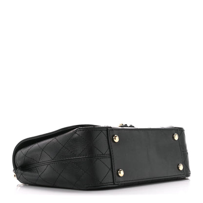 Chanel Calfskin Stitched Medium Covered CC Flap Bag Black 4 of 15