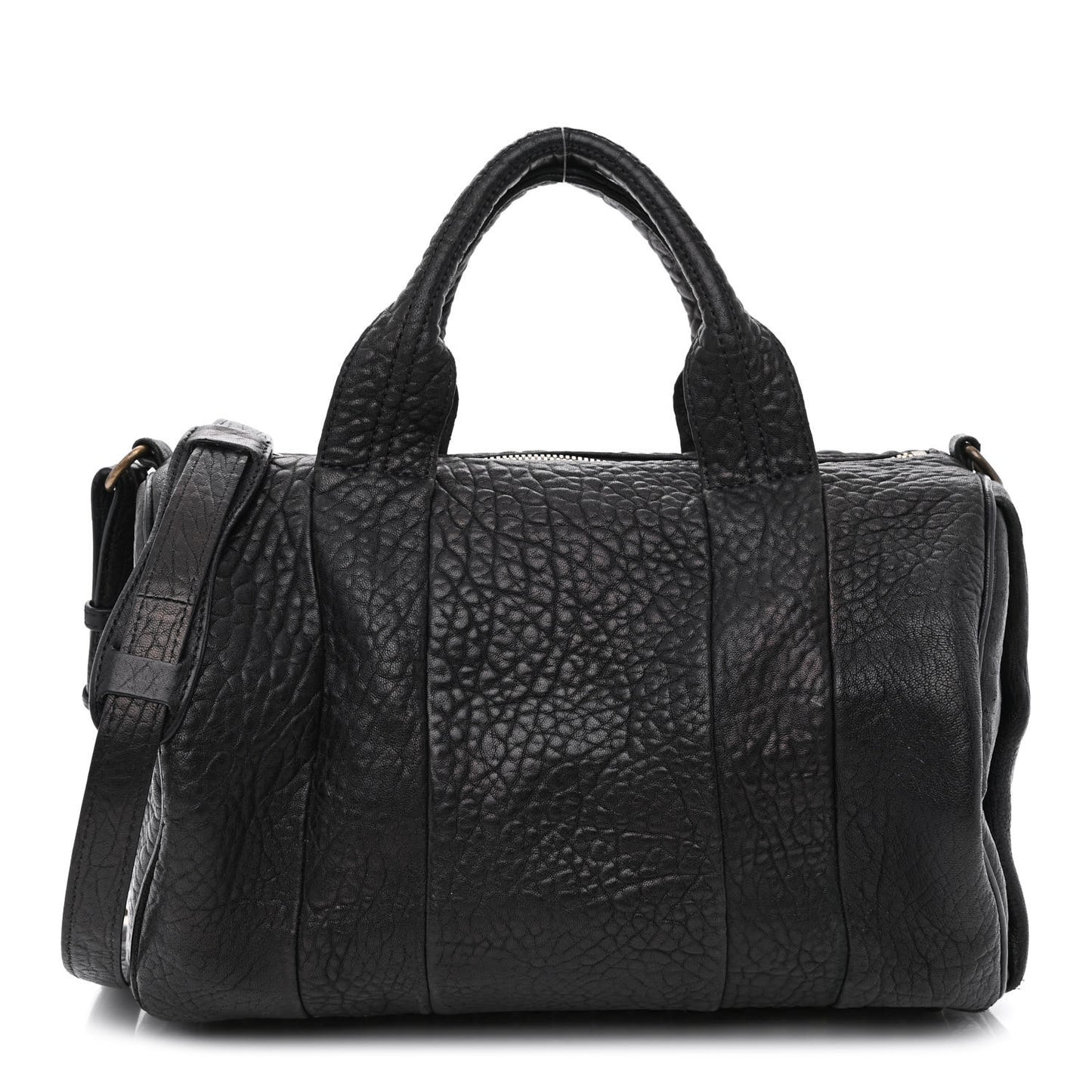 Pebbled Lambskin Rockie Black Antique Brass Hardware
