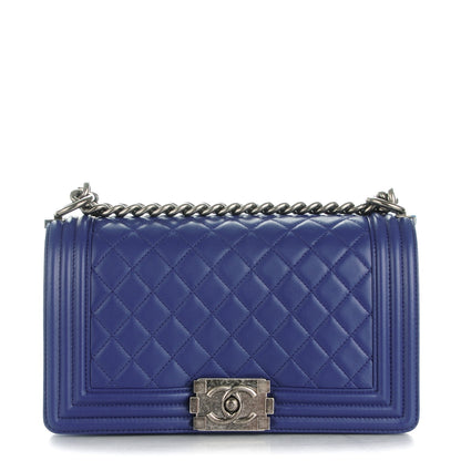 Chanel Lambskin Quilted Medium Boy Flap Dark Blue 1 of 8