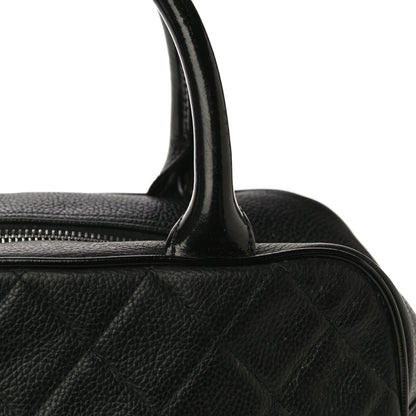 Chanel Caviar Patent Quilted Bowler Black 13 of 23