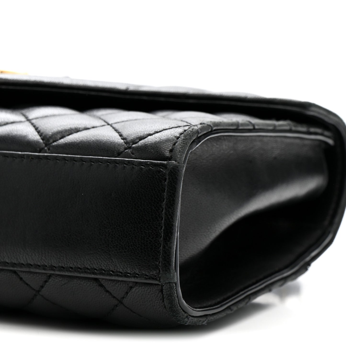 Lambskin Mixed Matelasse Triquilt Small Monogram Satchel Black