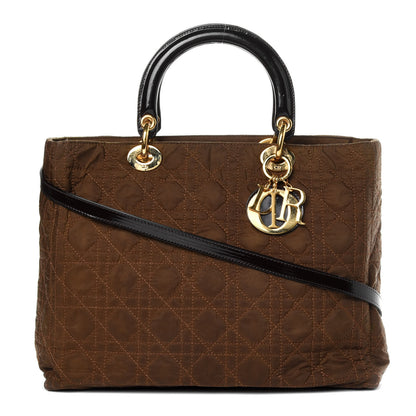 Christian Dior Nylon Cannage Medium Lady Dior Brown 1 of 7
