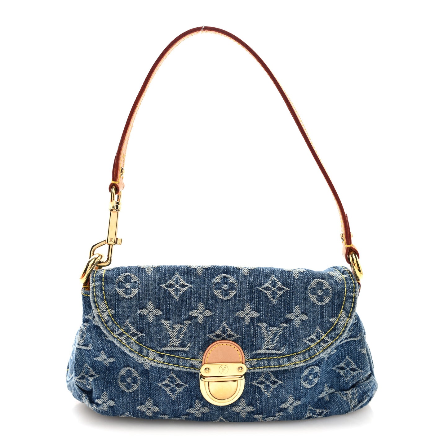 Monogram Denim Mini Pleaty Blue