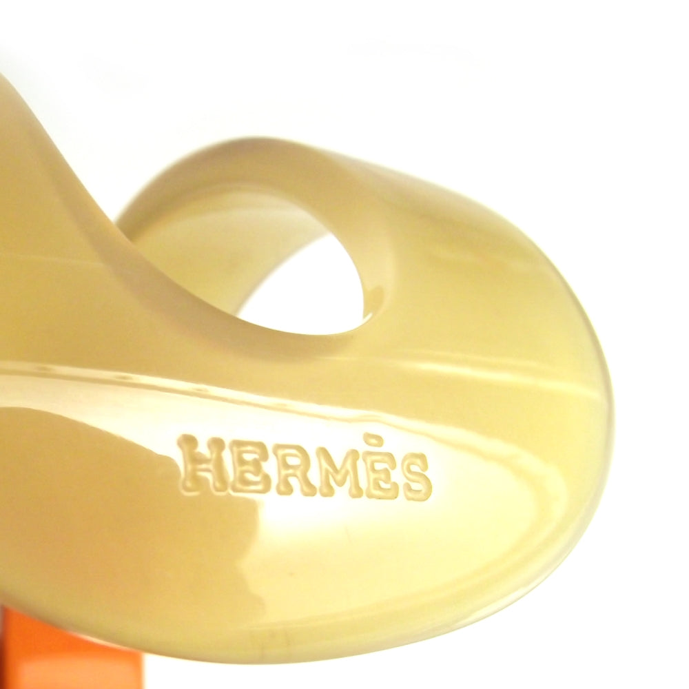 Hermes Buffalo Horn Lacquer Ano H Cuff Orange 4 of 4