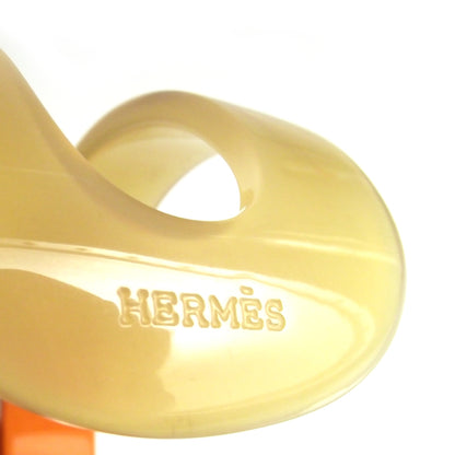 Hermes Buffalo Horn Lacquer Ano H Cuff Orange 4 of 4