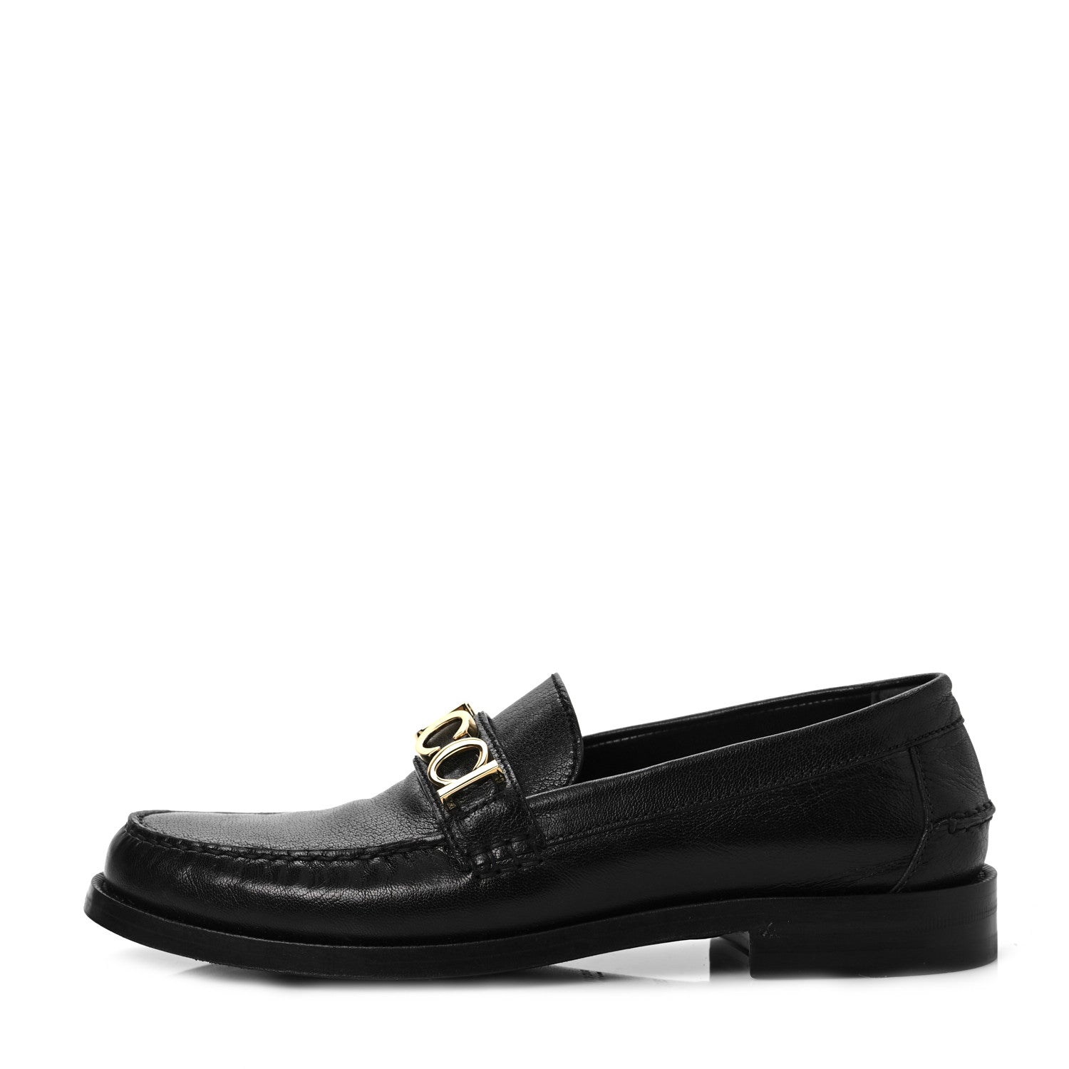 Gucci Goatskin Womens Logo 15mm Loafers 39.5 Black 2 of 16