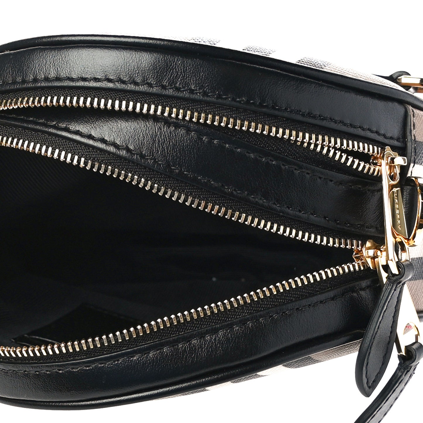 E-Canvas Calfskin Icon Stripe Louise Bag Archive Beige