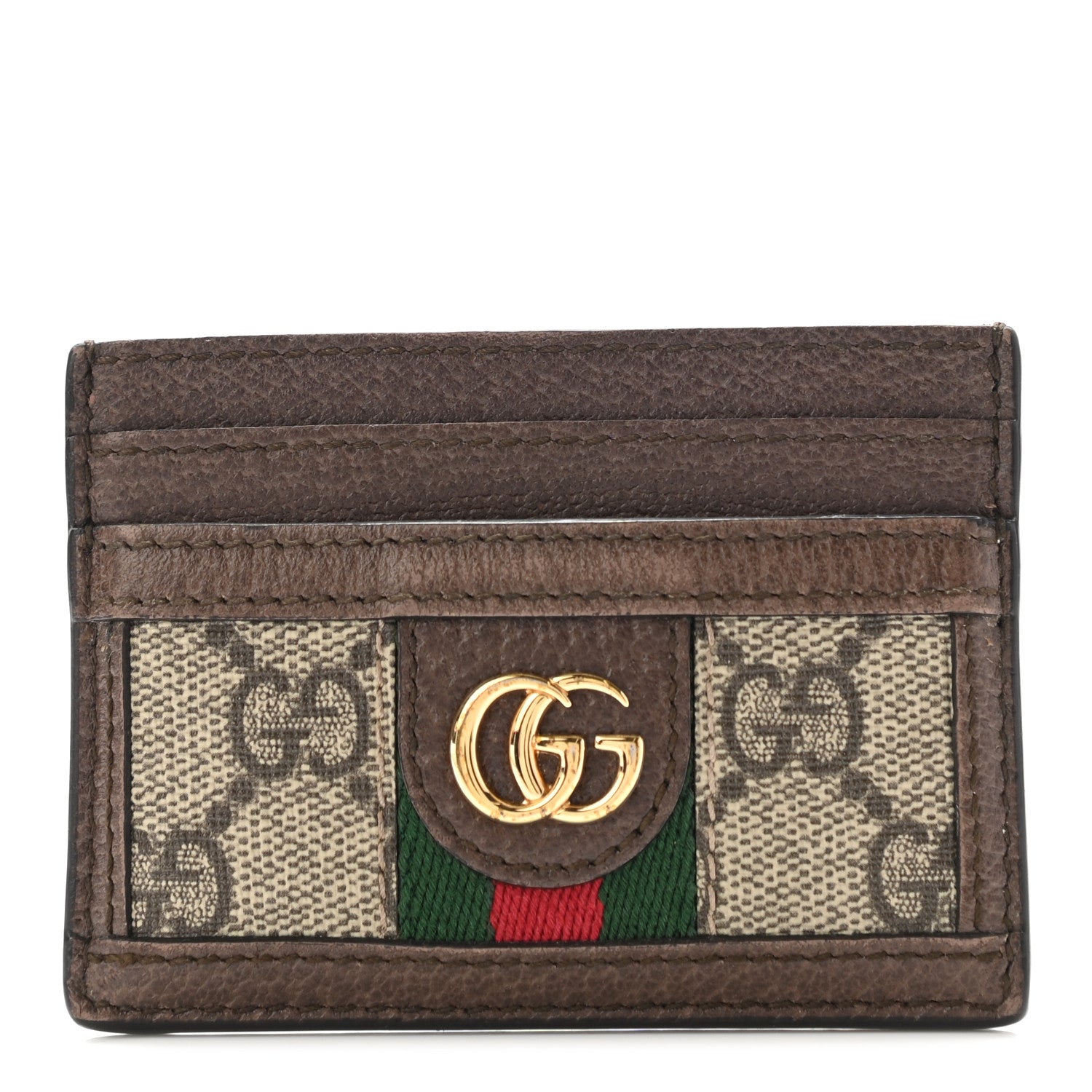 Gucci GG Supreme Monogram Ophidia Card Holder Brown 1 of 10