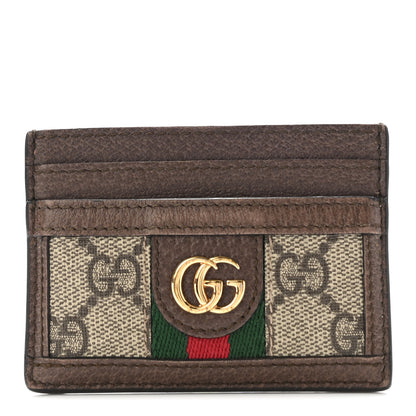 Gucci GG Supreme Monogram Ophidia Card Holder Brown 1 of 10