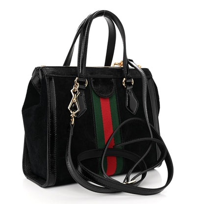 Gucci Suede Patent GG Web Small Ophidia Tote Bag Black 3 of 10