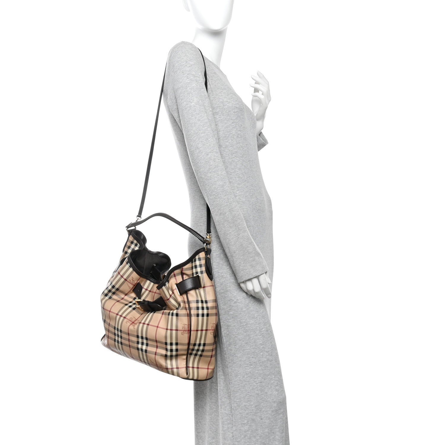 Burberry Haymarket Check Medium Walden Belted Hobo  Chocolate 2 of 12