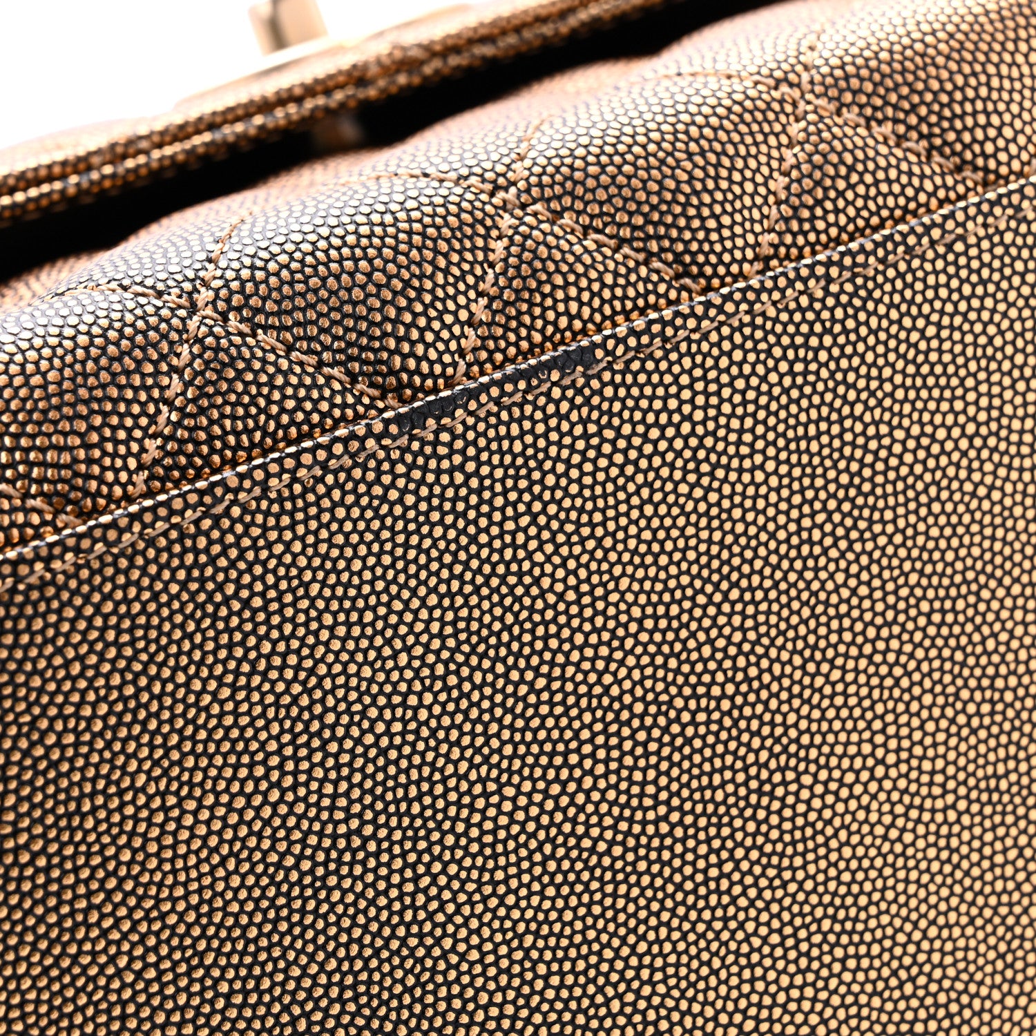 Chanel Metallic Caviar Quilted Small Coco Handle Flap Gold 11 of 13
