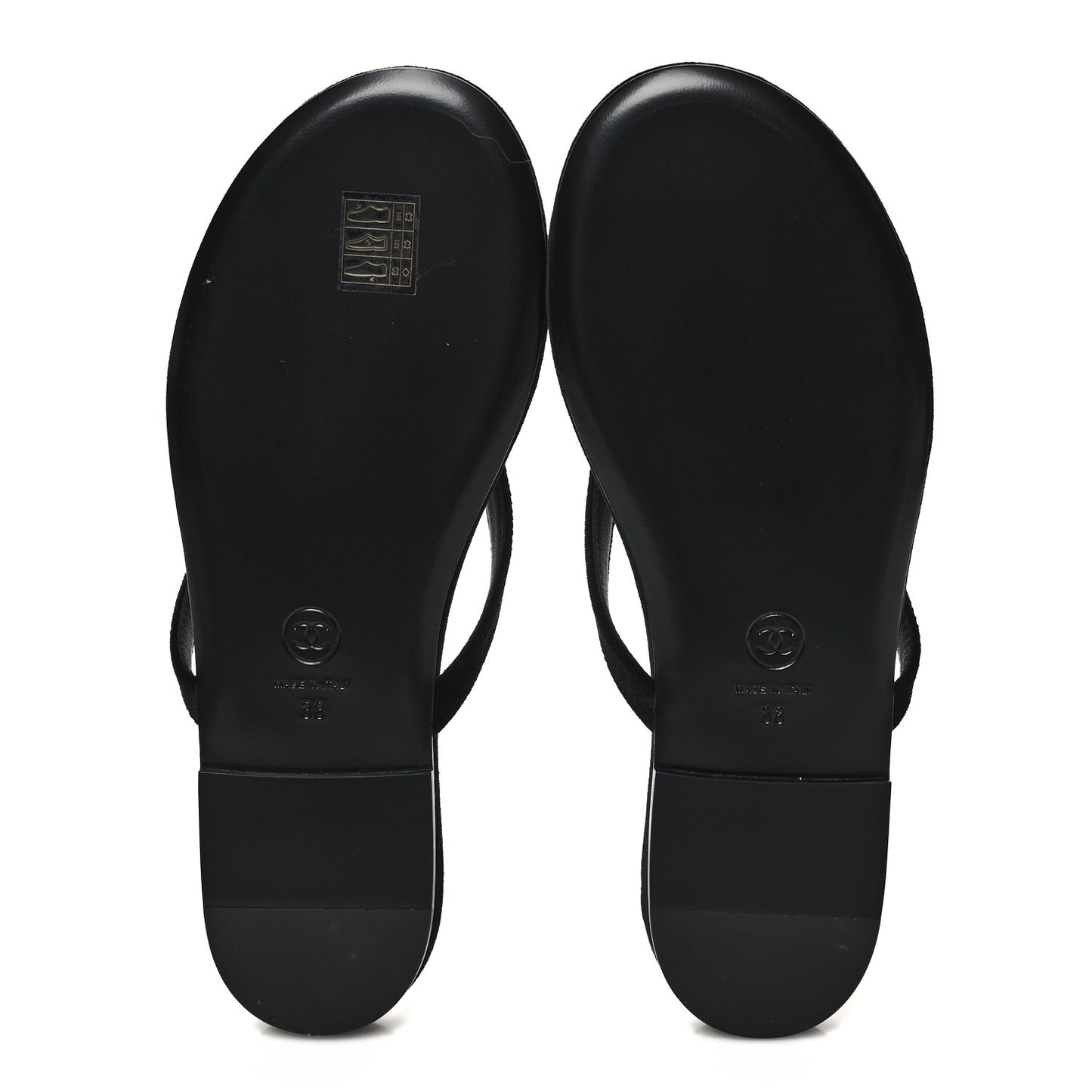 Velvet Crystal CC Thong Sandals 38 Black