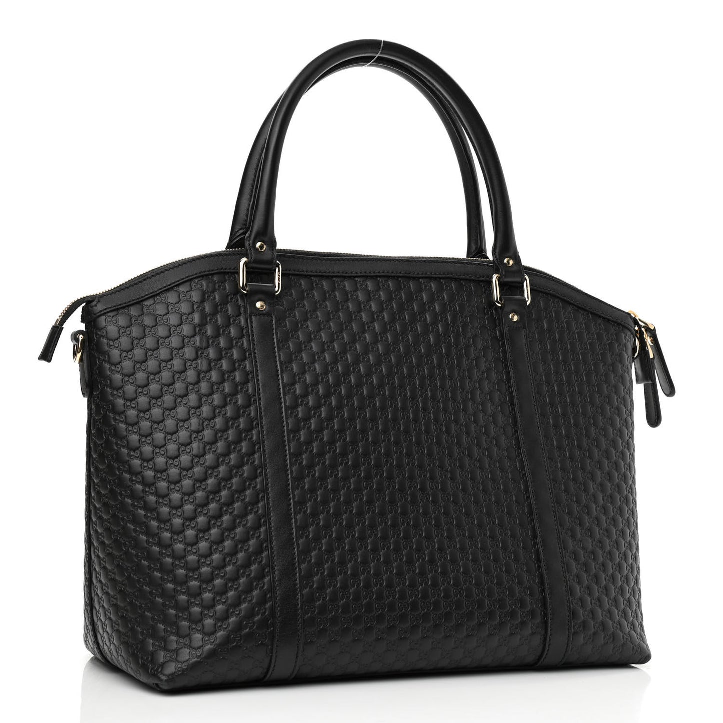 Soft Microguccissima Large Dome Satchel Black