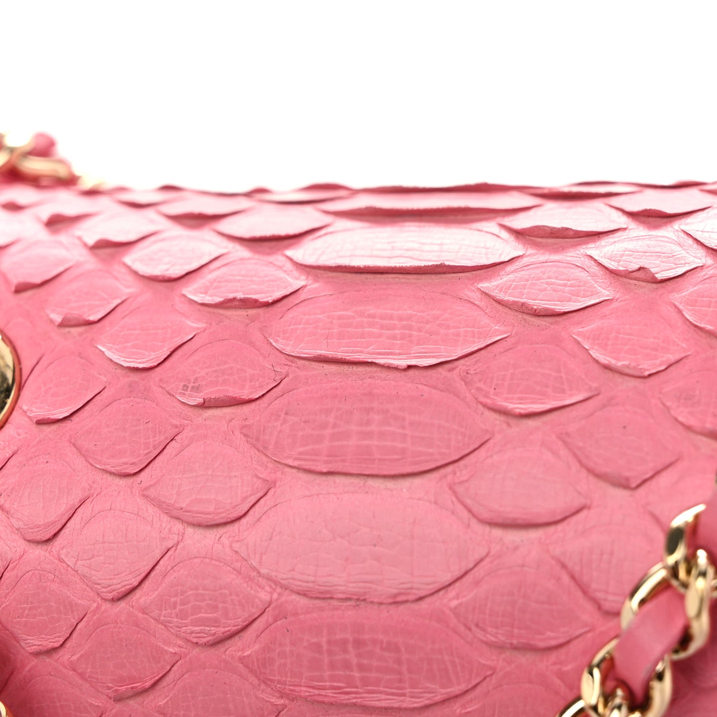 Snakeskin Small Braided Chic Flap Pink