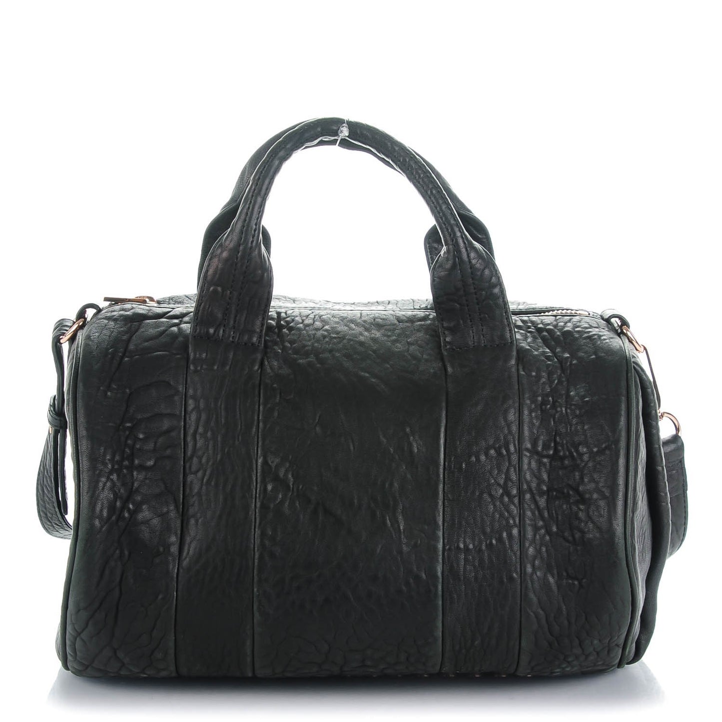 Pebbled Lambskin Rocco Black Rose Gold Hardware