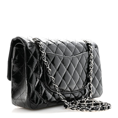 Chanel Distressed Patent Quilted Medium Double Flap Black 3 of 10