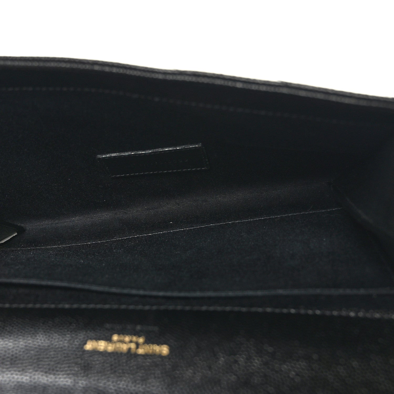 Saint Laurent Grain De Poudre Matelasse Chevron Monogram Envelope Clutch Black 5 of 8